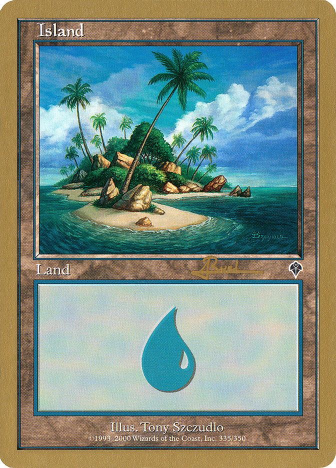 Island (ar335a) (Antoine Ruel) [World Championship Decks 2001] | Anubis Games and Hobby