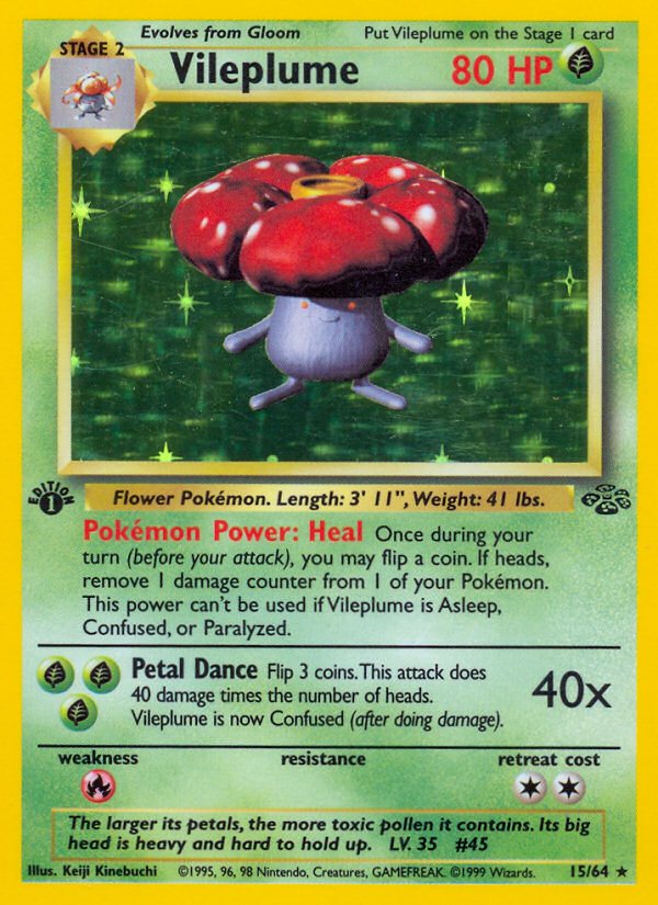 Vileplume (15/64) [Jungle 1st Edition] | Anubis Games and Hobby