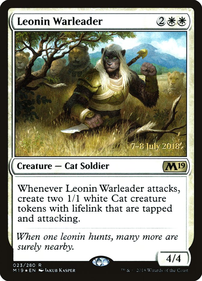 Leonin Warleader [Core Set 2019 Prerelease Promos] | Anubis Games and Hobby