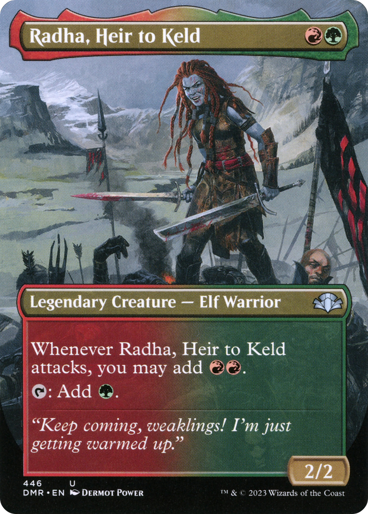 Radha, Heir to Keld (Borderless Alternate Art) [Dominaria Remastered] | Anubis Games and Hobby