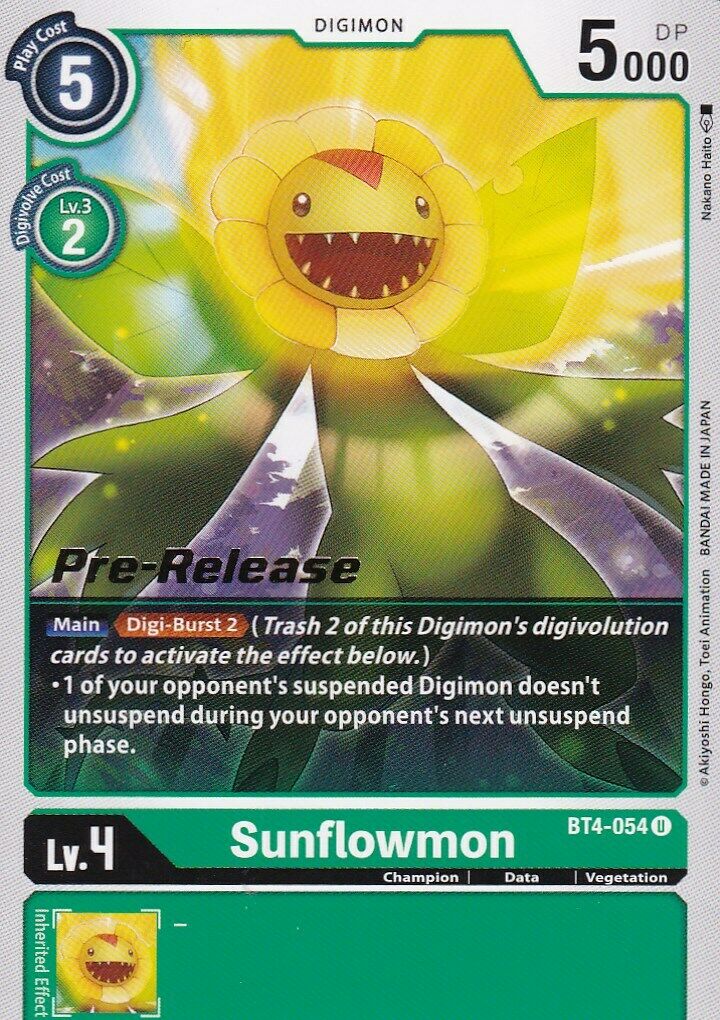 Sunflowmon [BT4-054] [Great Legend Pre-Release Promos] | Anubis Games and Hobby