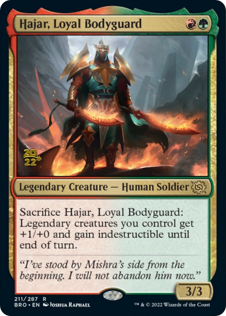 Hajar, Loyal Bodyguard [The Brothers' War Prerelease Promos] | Anubis Games and Hobby