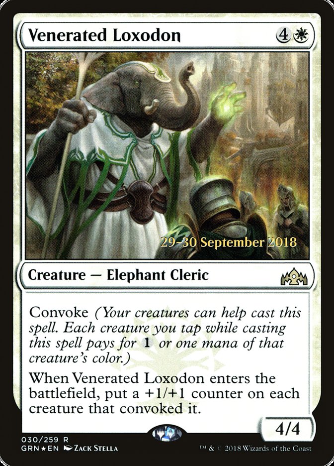 Venerated Loxodon [Guilds of Ravnica Prerelease Promos] | Anubis Games and Hobby