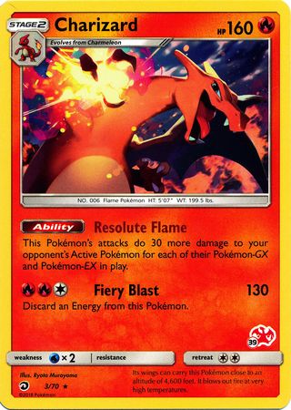 Charizard (3/70) (Charizard Stamp #39) [Battle Academy 2020] | Anubis Games and Hobby