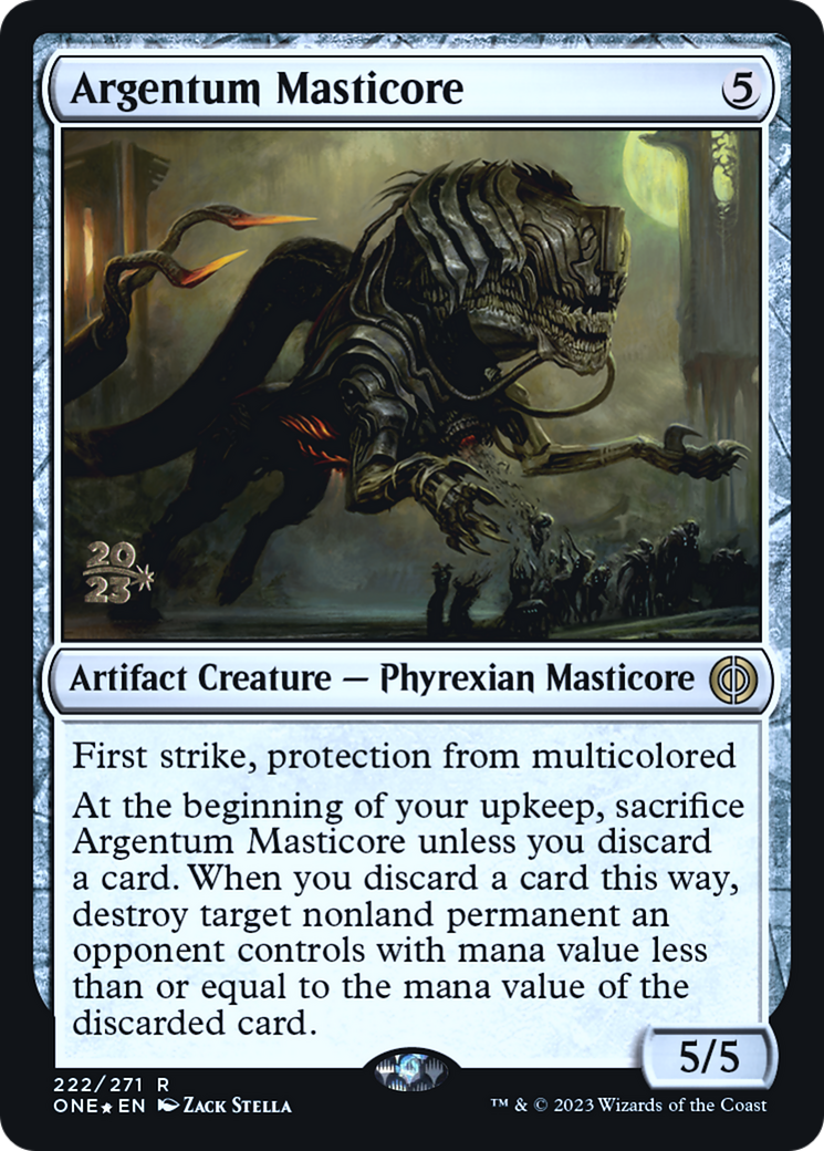 Argentum Masticore [Phyrexia: All Will Be One Prerelease Promos] | Anubis Games and Hobby