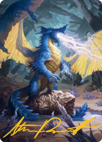 Blue Dragon Art Card (Gold-Stamped Signature) [Dungeons & Dragons: Adventures in the Forgotten Realms Art Series] | Anubis Games and Hobby