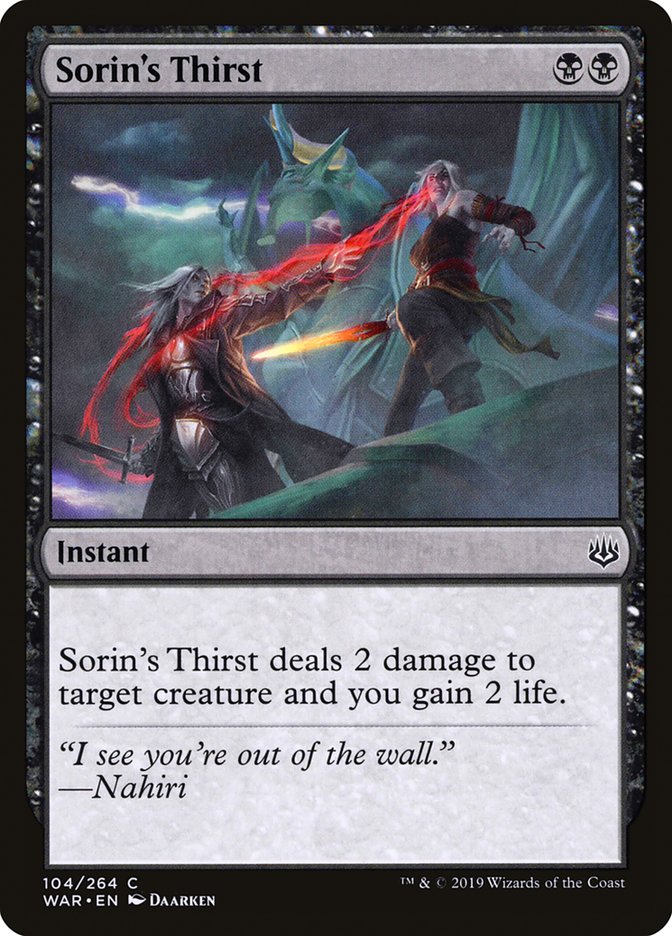 Sorin's Thirst [War of the Spark] | Anubis Games and Hobby