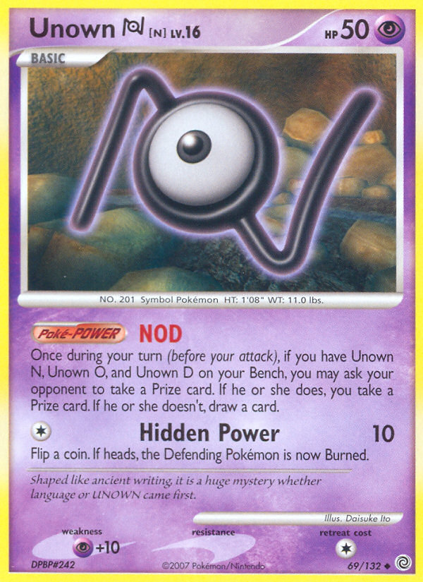 Unown N (69/132) [Diamond & Pearl: Secret Wonders] | Anubis Games and Hobby