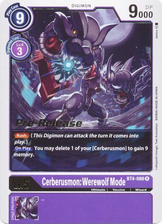 Cerberusmon: Werewolf Mode [BT4-086] [Great Legend Pre-Release Promos] | Anubis Games and Hobby