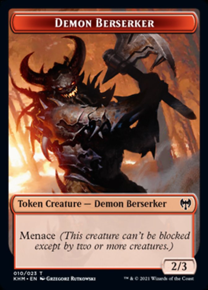 Demon Berserker Token [Kaldheim Tokens] | Anubis Games and Hobby
