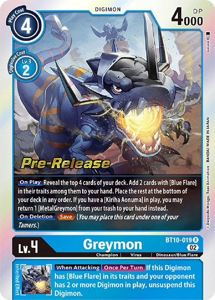 Greymon [BT10-019] [Xros Encounter Pre-Release Cards] | Anubis Games and Hobby