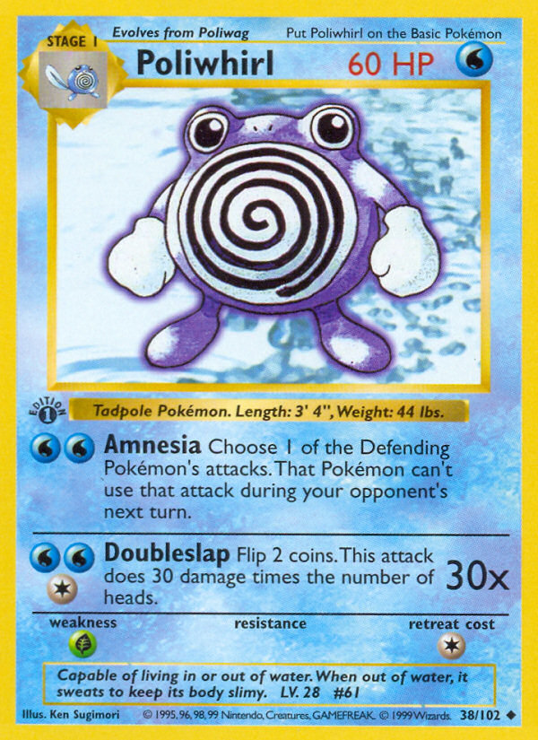 Poliwhirl (38/102) (Shadowless) [Base Set 1st Edition] | Anubis Games and Hobby