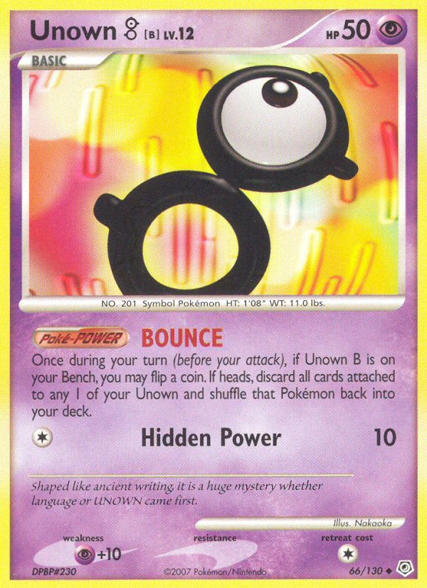 Unown B (66/130) [Diamond & Pearl: Base Set] | Anubis Games and Hobby