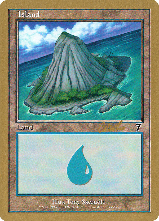 Island (cr335b) (Carlos Romao) [World Championship Decks 2002] | Anubis Games and Hobby