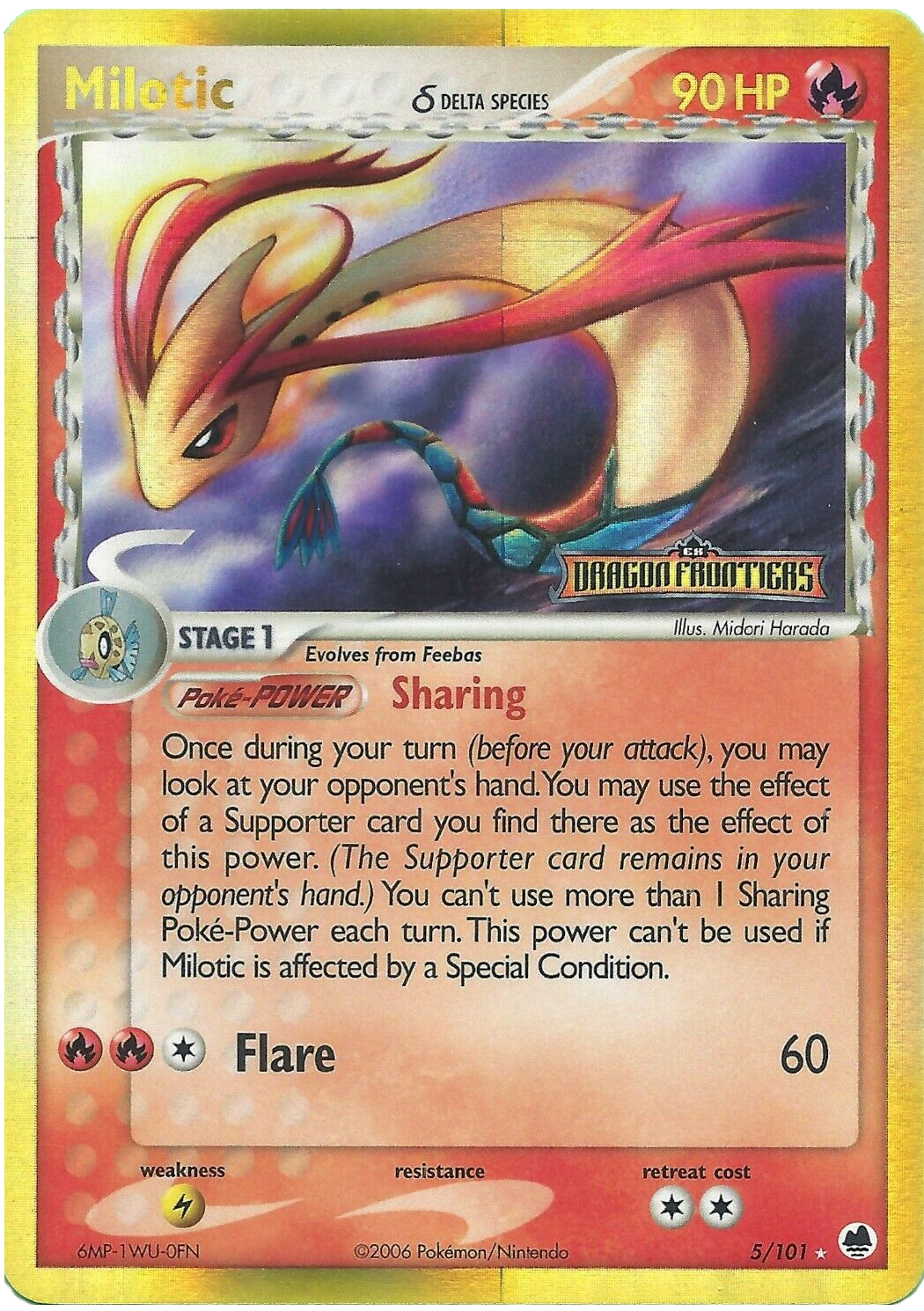 Milotic (5/101) (Delta Species) (Stamped) [EX: Dragon Frontiers] | Anubis Games and Hobby