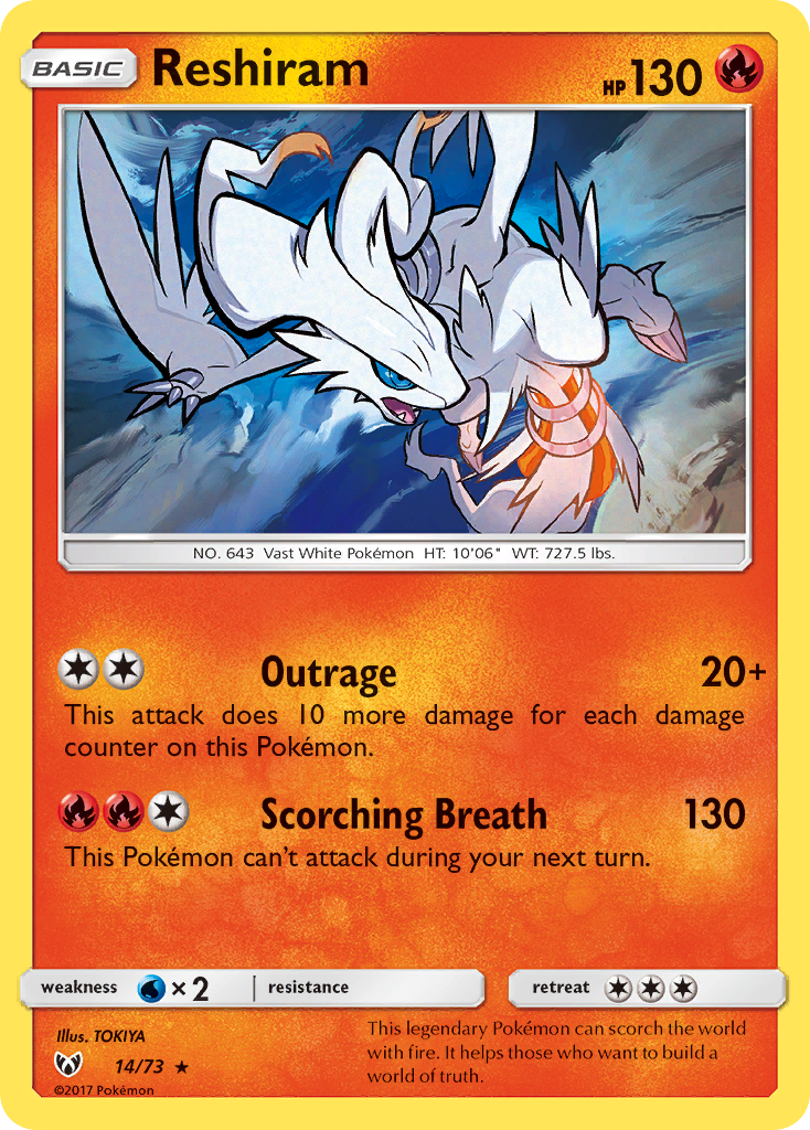 Reshiram (14/73) [Sun & Moon: Shining Legends] | Anubis Games and Hobby