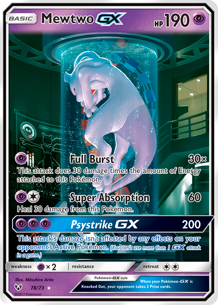 Mewtwo GX (78/73) [Sun & Moon: Shining Legends] | Anubis Games and Hobby