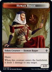 Human Rogue // Food (17) Double-Sided Token [Throne of Eldraine Tokens] | Anubis Games and Hobby