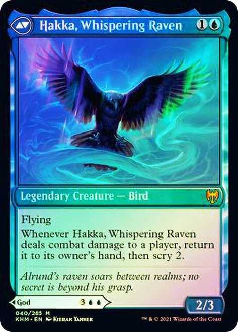 Alrund, God of the Cosmos // Hakka, Whispering Raven [Kaldheim Prerelease Promos] | Anubis Games and Hobby