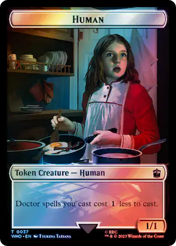 Human (0037) // Mark of the Rani Double-Sided Token (Surge Foil) [Doctor Who Tokens] | Anubis Games and Hobby