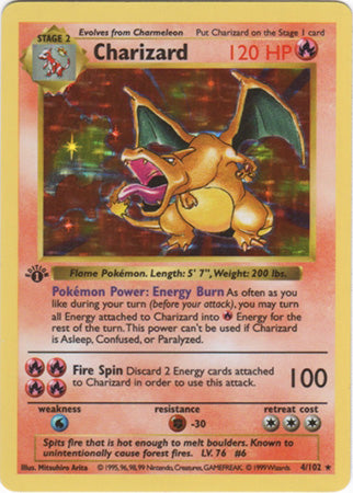 Charizard (4/102) (Shadowless) [Base Set 1st Edition] | Anubis Games and Hobby