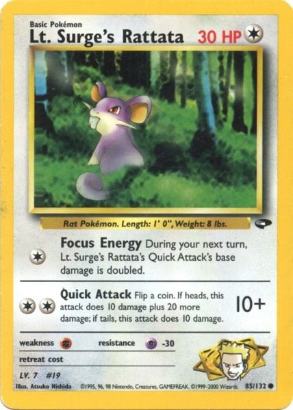 Lt. Surge's Rattata (85/132) [Gym Challenge Unlimited] | Anubis Games and Hobby