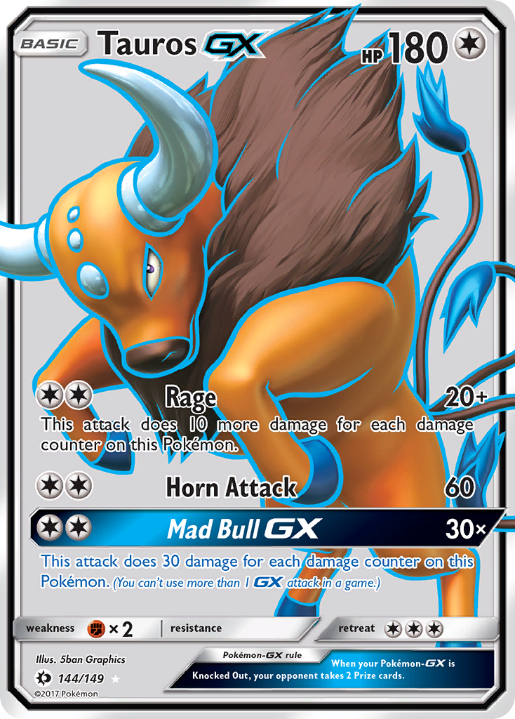 Tauros GX (144/149) [Sun & Moon: Base Set] | Anubis Games and Hobby