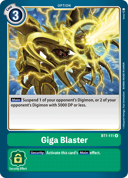 Giga Blaster [BT1-111] [Release Special Booster Ver.1.0] | Anubis Games and Hobby