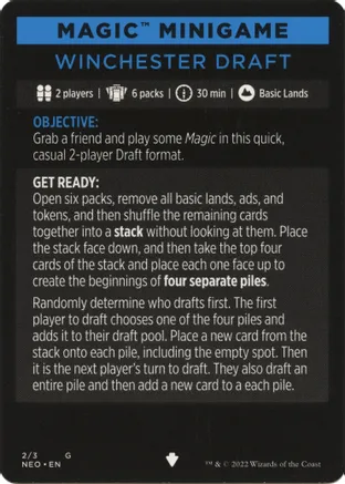 Winchester Draft (Magic Minigame) [Kamigawa: Neon Dynasty Minigame] | Anubis Games and Hobby