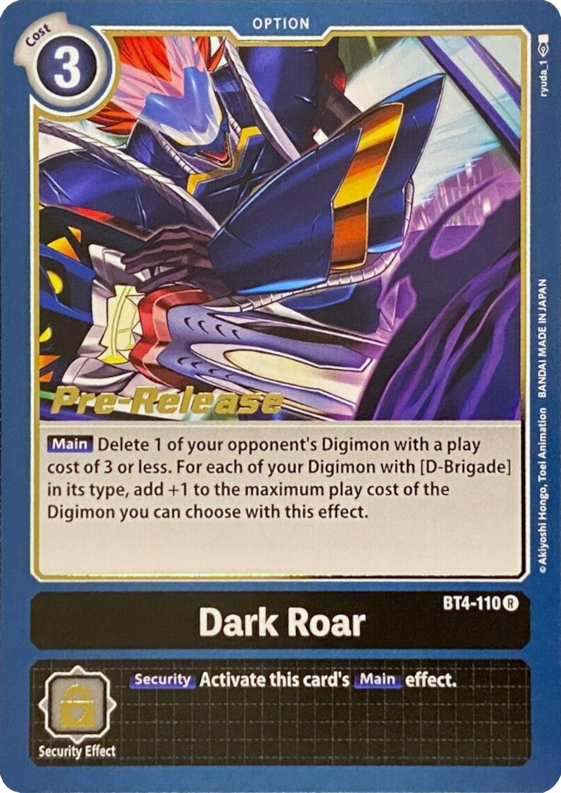 Dark Roar [BT4-110] [Great Legend Pre-Release Promos] | Anubis Games and Hobby