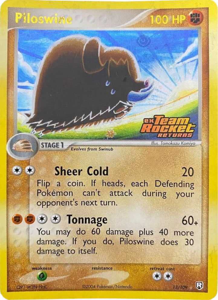 Piloswine (13/109) (Stamped) [EX: Team Rocket Returns] | Anubis Games and Hobby