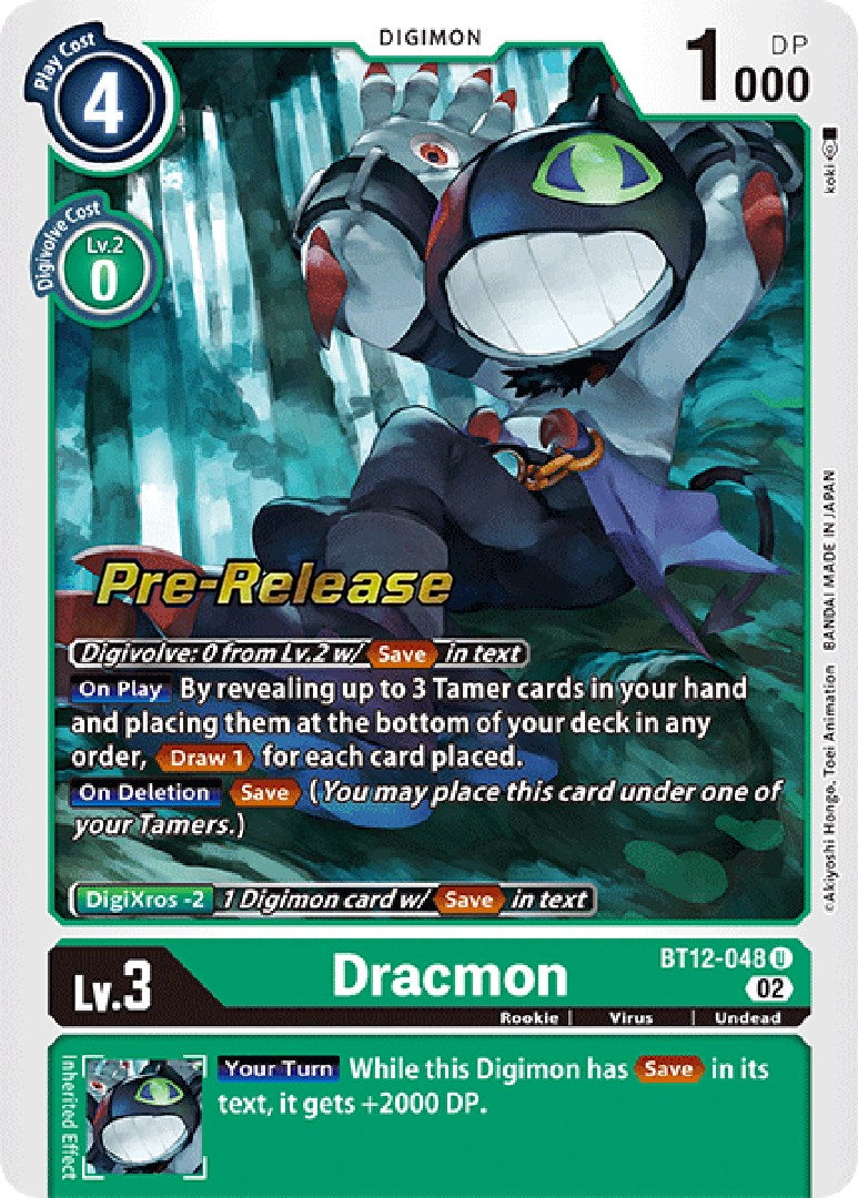 Dracmon [BT12-048] [Across Time Pre-Release Cards] | Anubis Games and Hobby