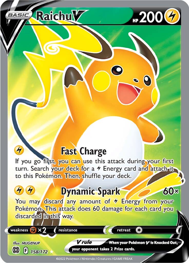 Raichu V (158/172) [Sword & Shield: Brilliant Stars] | Anubis Games and Hobby