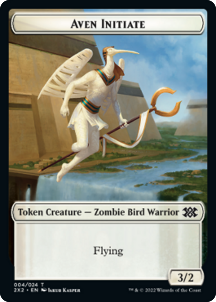 Spider // Aven Initiate Double-Sided Token [Double Masters 2022 Tokens] | Anubis Games and Hobby