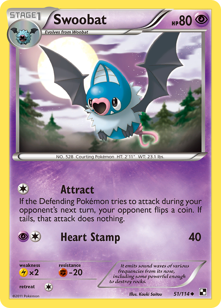 Swoobat (51/114) [Black & White: Base Set] | Anubis Games and Hobby