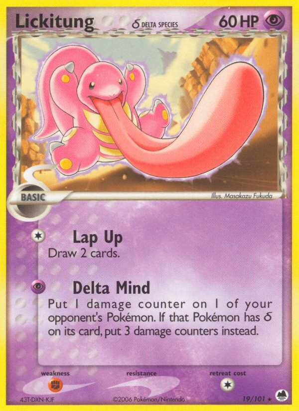 Lickitung (19/101) (Delta Species) [EX: Dragon Frontiers] | Anubis Games and Hobby