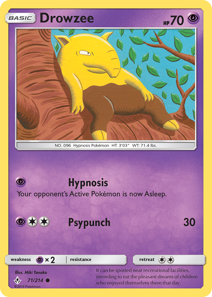 Drowzee (71/214) [Sun & Moon: Unbroken Bonds] | Anubis Games and Hobby
