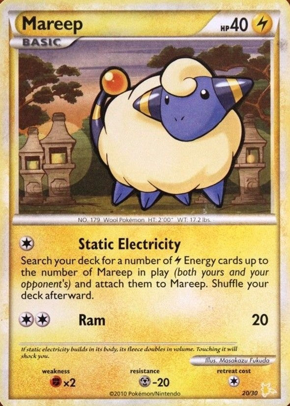 Mareep (20/30) [HeartGold & SoulSilver: Trainer Kit - Raichu] | Anubis Games and Hobby