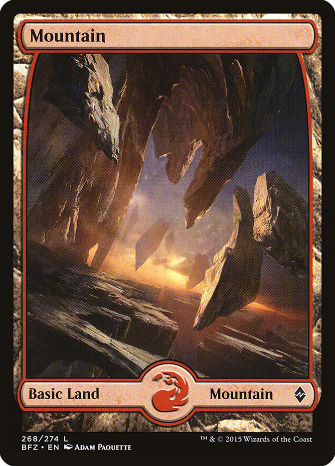 Mountain (268) (Full Art) [Battle for Zendikar] | Anubis Games and Hobby