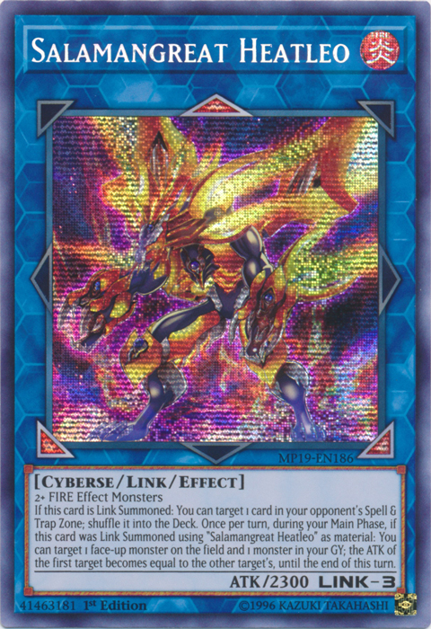 Salamangreat Heatleo [MP19-EN186] Prismatic Secret Rare | Anubis Games and Hobby