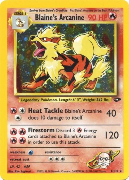 Blaine's Arcanine (1/132) [Gym Challenge Unlimited] | Anubis Games and Hobby