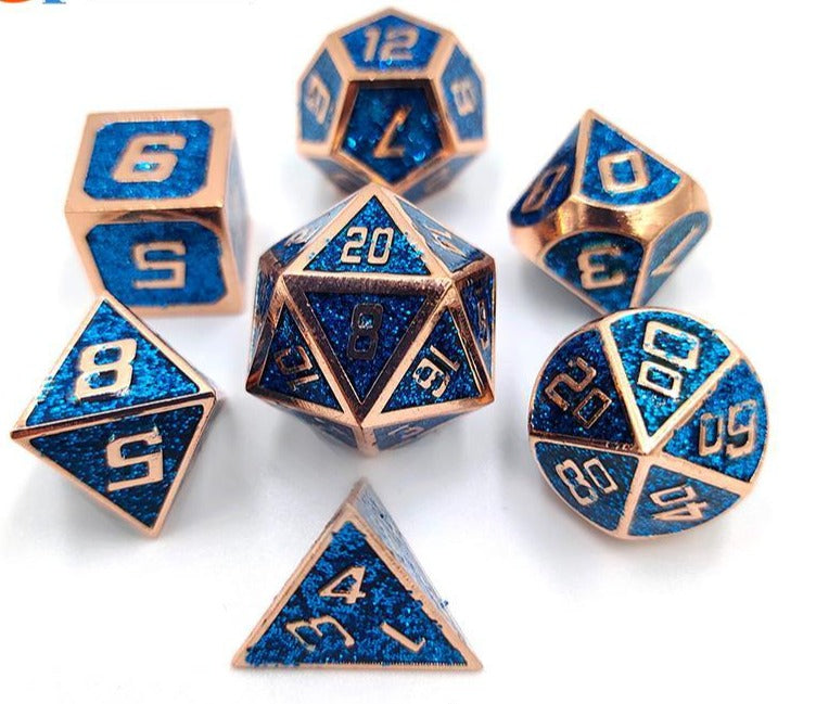 Blue Glitter Metal RPG Set | Anubis Games and Hobby