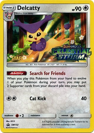 Delcatty (SM132) (Staff Prerelease Promo) [Sun & Moon: Black Star Promos] | Anubis Games and Hobby