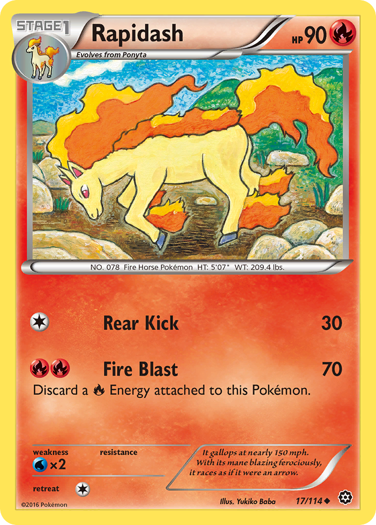 Rapidash (17/114) [XY: Steam Siege] | Anubis Games and Hobby