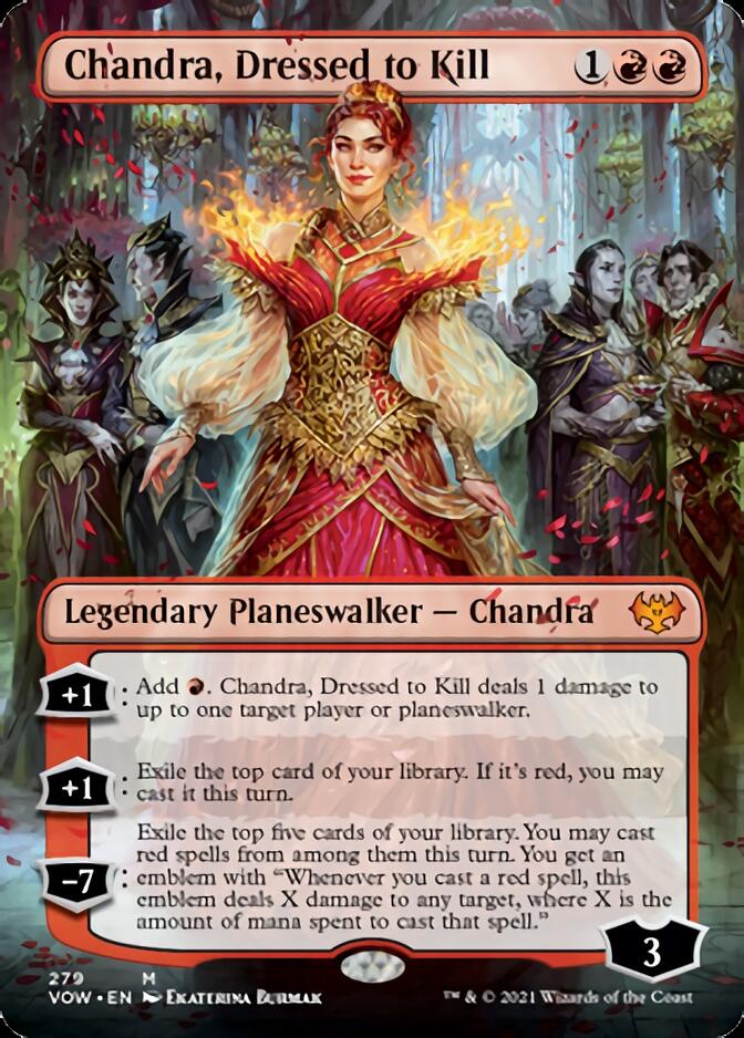 Chandra, Dressed to Kill (Borderless) [Innistrad: Crimson Vow] | Anubis Games and Hobby