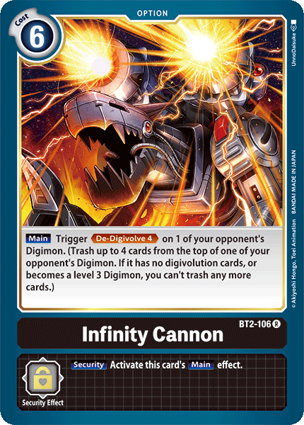 Infinity Cannon [BT2-106] [Release Special Booster Ver.1.0] | Anubis Games and Hobby