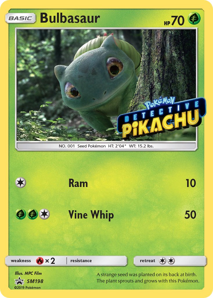 Bulbasaur (SM198) (Detective Pikachu Stamped) [Sun & Moon: Black Star Promos] | Anubis Games and Hobby