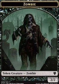 Zombie // Gold Double-Sided Token [Commander 2017 Tokens] | Anubis Games and Hobby