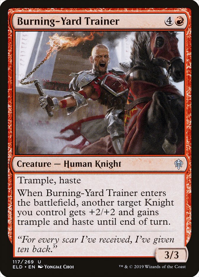 Burning-Yard Trainer [Throne of Eldraine] | Anubis Games and Hobby