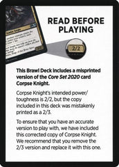 Corpse Knight Reminder Card (Knights' Charge Brawl Deck) [Core Set 2020 Tokens] | Anubis Games and Hobby